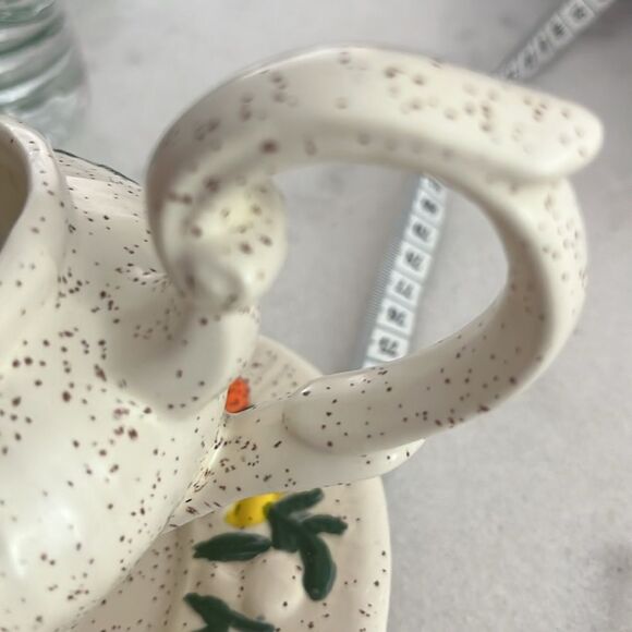 Arnels Mushrooms Antique 2pc Gravy Boat Raised Design Handpainted Made in USA - Picture 14 of 14